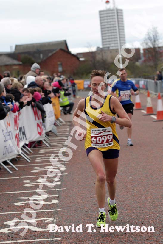 Elaine Lesley fnishing 2nd woman in the Sunderland City 10k.